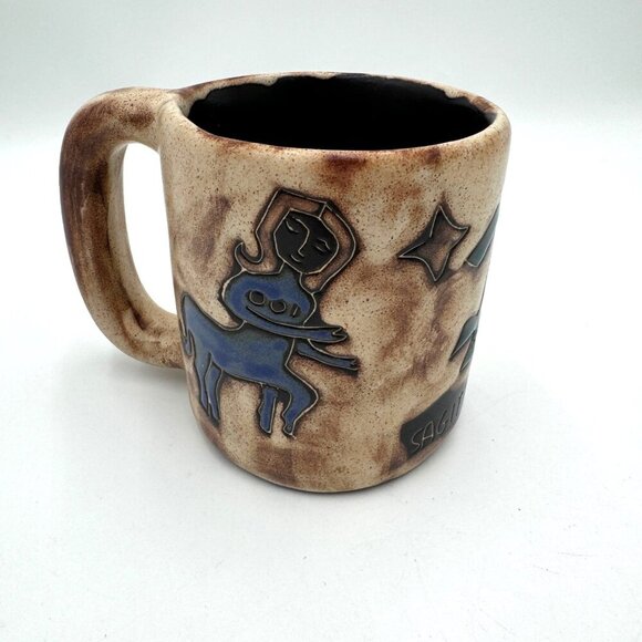 Mara Mexico Signed Pottery Mug Sagittarius Zodiac Sign Mexican Pottery - Picture 1 of 10